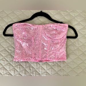 Forever 21 Pink Sequined Tube Top